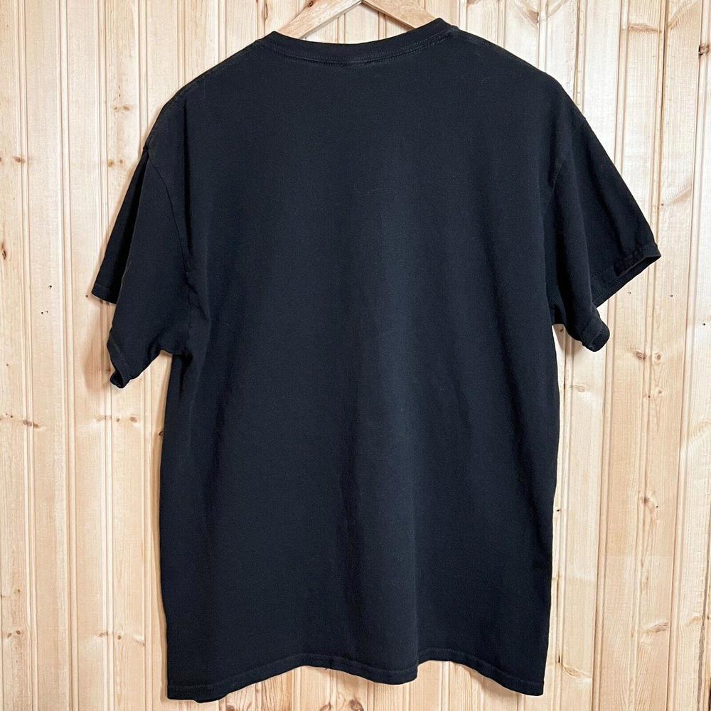 NIRVANA Sz L 2021 Black Smiley Face Crew All Cotton T Shirt Big Face Graphic - Picture 3 of 3